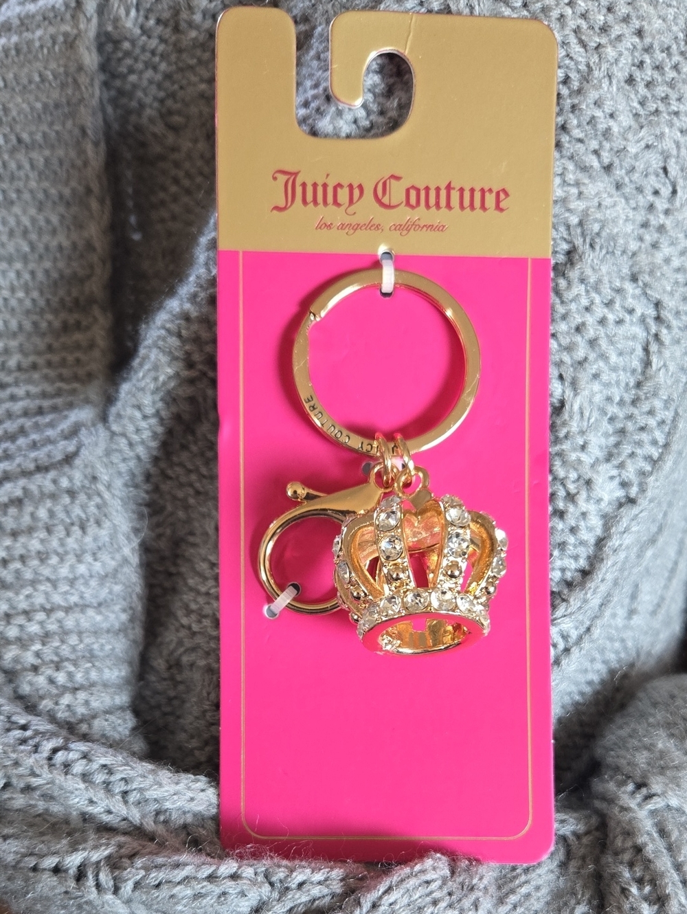 Juicy Couture Gold Rhinestone Crown Bling Bag Charm